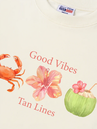 Áo Thun Relaxed Fit  Tropical Good Vibes Tan Lines