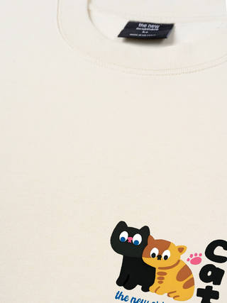 Áo Thun Relaxed Fit Side By Meow