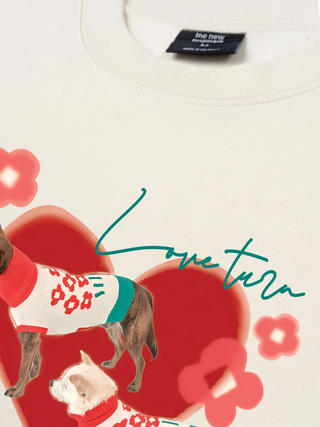 Áo Thun Relaxed Fit  Animal Mood Love Turr Into Flower