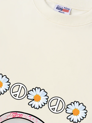 Áo Thun Relaxed Fit Floral With GD Chibi Daisy Flower