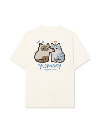 Áo Thun Relaxed Fit Yummy Luv Cat Couple