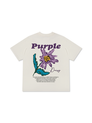 Áo Thun Relaxed Fit  Floral Purple Daisy