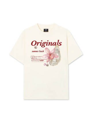 Áo Thun Relaxed Fit Summer Vibes Flower With Pearl