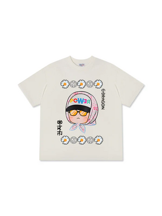 Áo Thun Relaxed Fit Floral With GD Chibi Daisy Flower