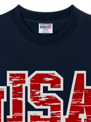 Áo Thun Relaxed Fit  USA Scratched Typo