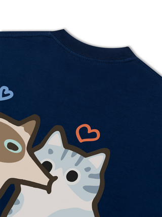 Áo Thun Relaxed Fit Yummy Luv Cat Couple
