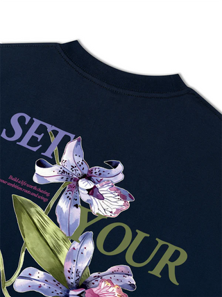 Áo Thun Relaxed Fit Floral Set Your Goals