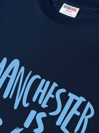 Áo Thun Relaxed Fit Soccer Manchester is Blue