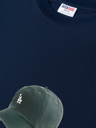 Áo Thun Relaxed Fit USA Los Ageles Green Hat