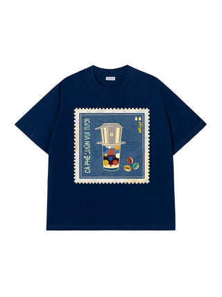 Áo Thun Relaxed Fit Cafe Luôn Vui Tươi