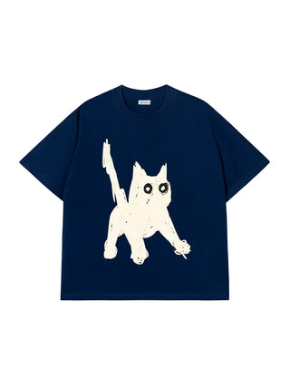 Áo Thun Relaxed Fit Funny Cat