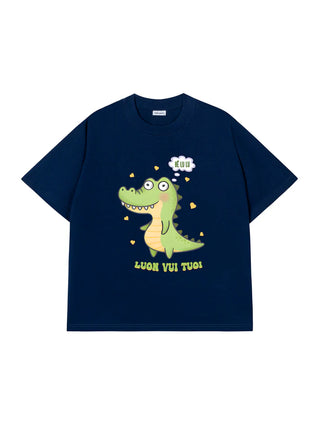 Áo Thun Relaxed Fit Hê Lu Lu Khủng Long