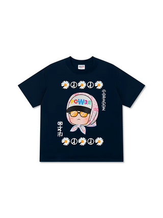 Áo Thun Relaxed Fit Floral With GD Chibi Daisy Flower