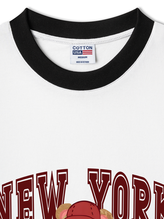 Áo Thun Ringer Relaxed Fit City New York Red Bear