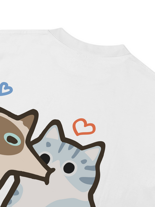 Áo Thun Relaxed Fit Yummy Luv Cat Couple
