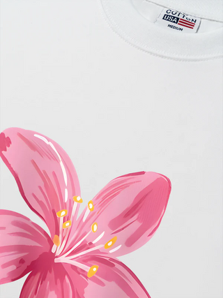 Áo Thun Relaxed Fit Floral Pink Flower