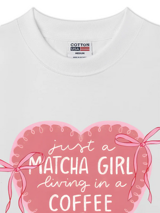 Áo Thun Relaxed Fit  Daily Cup Just A Matcha Girl