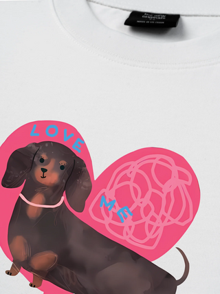 Áo Thun Relaxed Fit Animal Mood love my sausage