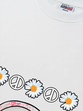Áo Thun Relaxed Fit Floral With GD Chibi Daisy Flower