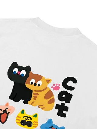 Áo Thun Relaxed Fit Side By Meow