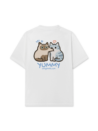 Áo Thun Relaxed Fit Yummy Luv Cat Couple