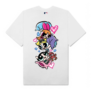 Áo Thun Oversize MLB The Powerpuff Girls Heart Pink