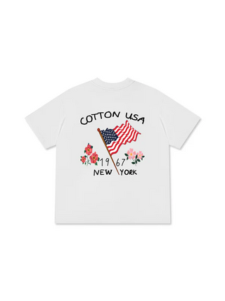 Áo Thun Relaxed Fit USA Floral Cotton USA