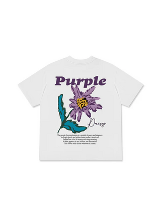 Áo Thun Relaxed Fit  Floral Purple Daisy