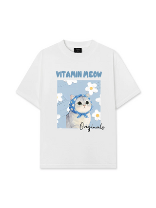 Áo Thun Relaxed Fit Flower With Meow