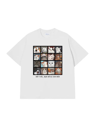 Áo Thun Relaxed Fit Rất Tiếc Bạn Đã Bị Con Mèo