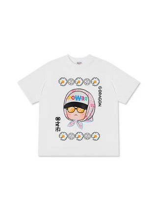 Áo Thun Relaxed Fit Floral With GD Chibi Daisy Flower